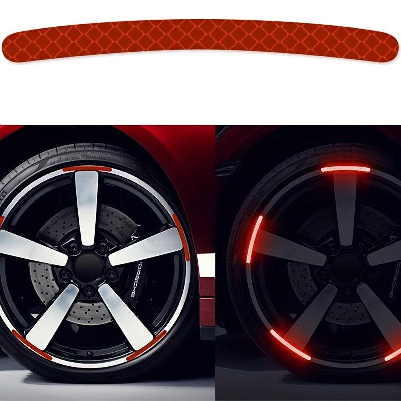 20pcs Red Car Wheel Hub Reflective Stickers Night Stickers