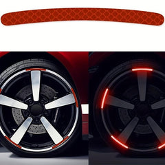 20pcs Red Car Wheel Hub Reflective Stickers Night Stickers