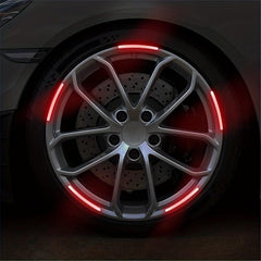 20pcs Red Car Wheel Hub Reflective Stickers Night Stickers