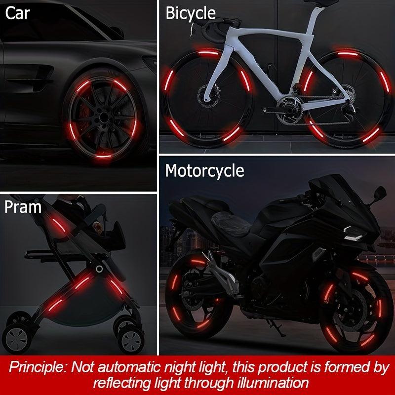 20pcs Red Car Wheel Hub Reflective Stickers Night Stickers