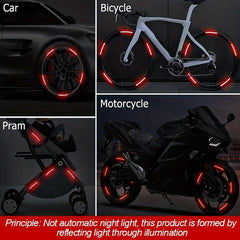 20pcs Red Car Wheel Hub Reflective Stickers Night Stickers