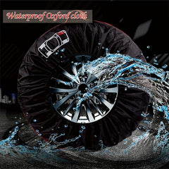 Waterproof 4pcs Set Spare Tire Cover Polyester Car Tires Storage Bag
