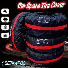 Waterproof 4pcs Set Spare Tire Cover Polyester Car Tires Storage Bag