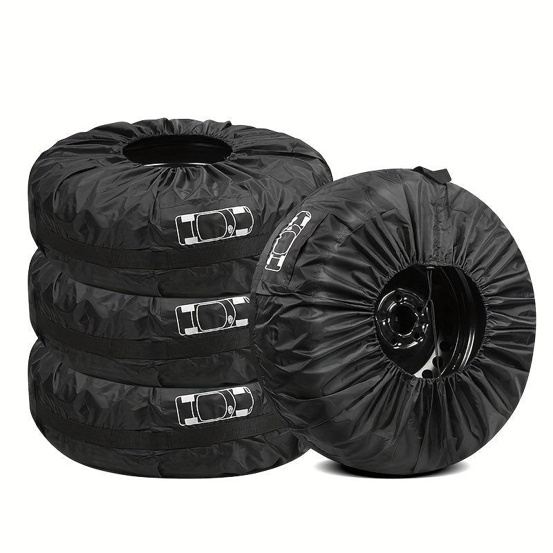 Waterproof 4pcs Set Spare Tire Cover Polyester Car Tires Storage Bag