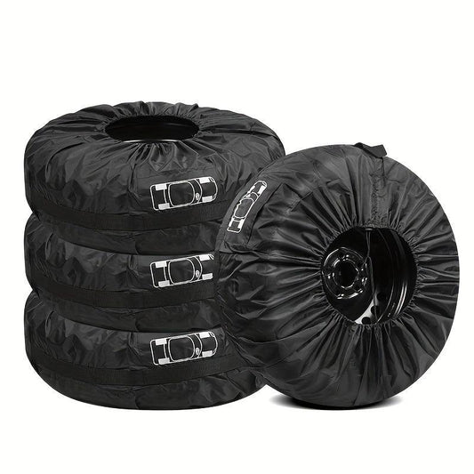 Waterproof 4pcs Set Spare Tire Cover Polyester Car Tires Storage Bag