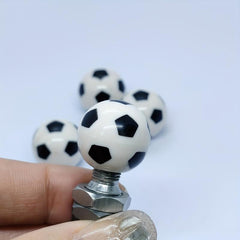 4pcs Football Series Tire Valve Caps for Dustproof Protection