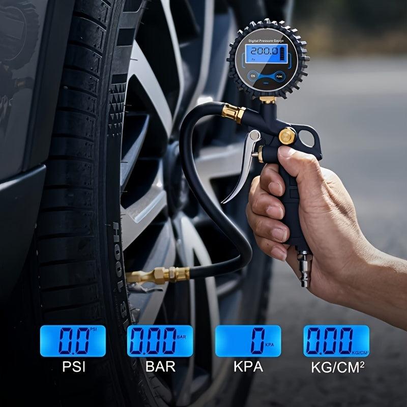 Digital Tire Pressure Gauge with Inflator 250 PSI Air Chuck