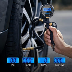 Digital Tire Pressure Gauge with Inflator 250 PSI Air Chuck