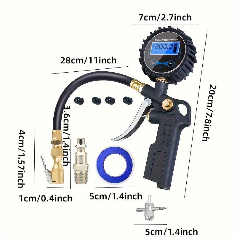 Digital Tire Pressure Gauge with Inflator 250 PSI Air Chuck