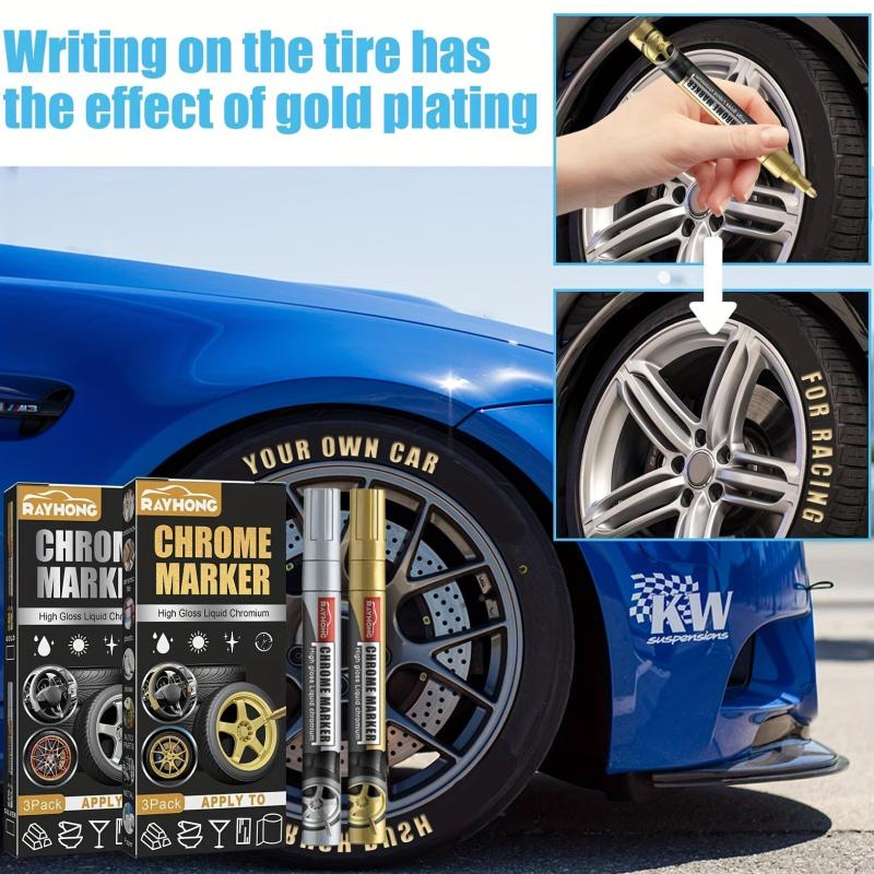 3 Pcs Tire Paint Marker Pens for Graffiti Personality on Car Tires