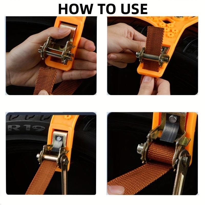 2pcs Snow Tire Chains Car Cable Tire Reusable Antiskid Mud Chains