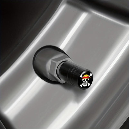 4pcs Anime Themed Air Valve Caps for Car or Bicycle Tires