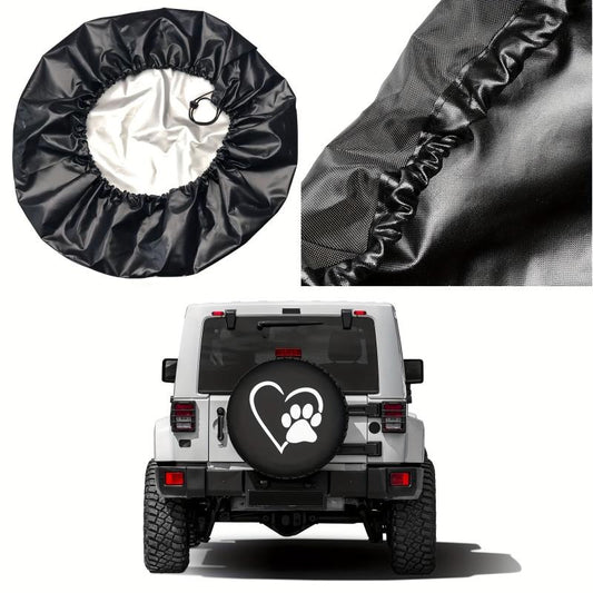 Dog Pet Paws Love Heart Spare Tire Cover for Trailer RV SUV