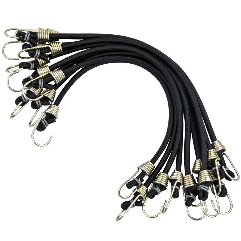 15Pcs Elastic Bungee Cords With Hooks Rubber Straps