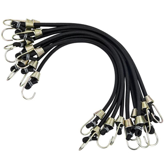 15Pcs Elastic Bungee Cords With Hooks Rubber Straps