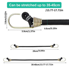 15Pcs Elastic Bungee Cords With Hooks Rubber Straps
