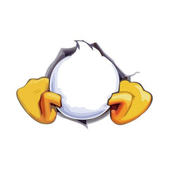 Cartoon Duck Butt Reflective Car Sticker Waterproof Decal
