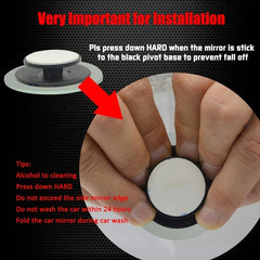 2pcs Car Blind Spot Mirror Round Reflective Adjustable 360 Degree Borderless