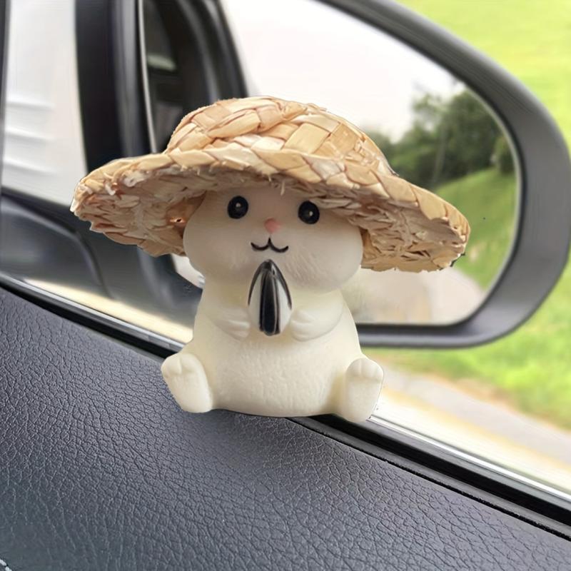 Little Hamster Eating Seed Car Decoration Center Console Doll