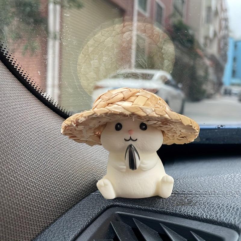Little Hamster Eating Seed Car Decoration Center Console Doll