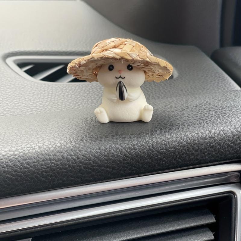 Little Hamster Eating Seed Car Decoration Center Console Doll