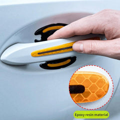 8pcs Car Door Handle Protection Sticker Set Carbon Fiber Pattern Reflective