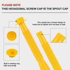 Gas Can Spout Nozzle for 3-37.85L Cans Durable Cap and Gasket