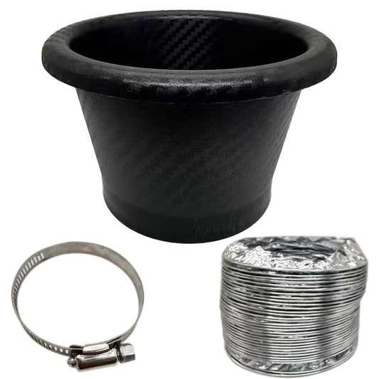 Universal Front Bumper Air Intake Turbo Turbine Inlet Pipe Funnel Kit