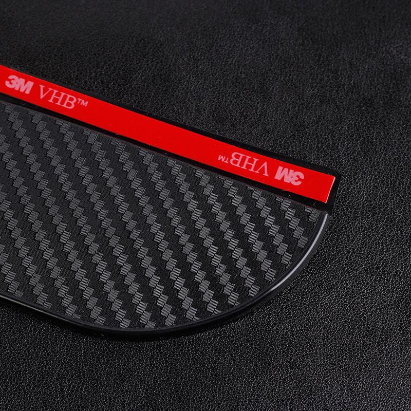 2pcs Carbon Fiber Look Mirror Rain Visor Sun Shade Guard Cover