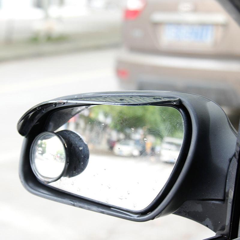 2pcs Carbon Fiber Look Mirror Rain Visor Sun Shade Guard Cover