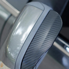 2pcs Carbon Fiber Look Mirror Rain Visor Sun Shade Guard Cover