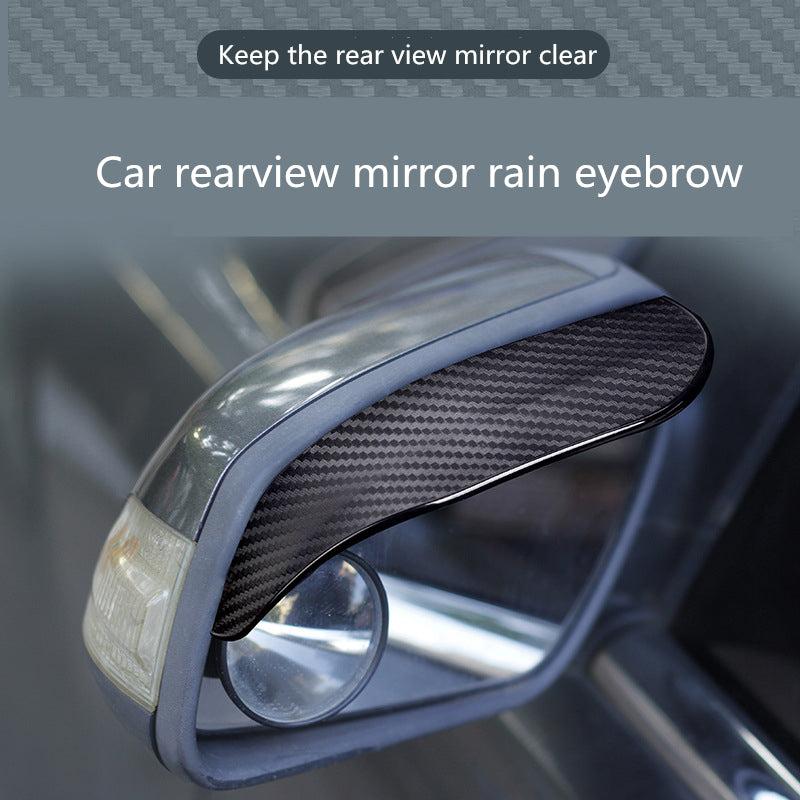 2pcs Carbon Fiber Look Mirror Rain Visor Sun Shade Guard Cover