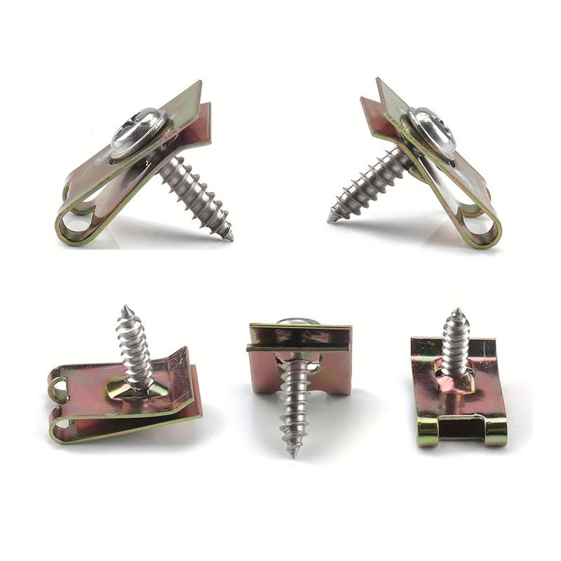 110pcs Steel Clip Nut Reed Fastener Assortment for Car & Motorcycle Trim Panel