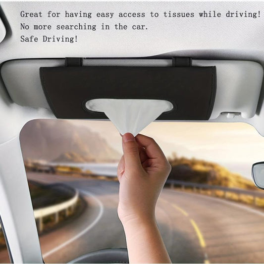 PU Leather Tissue Holder Rectangular Mask Dispenser Car Tissue Box