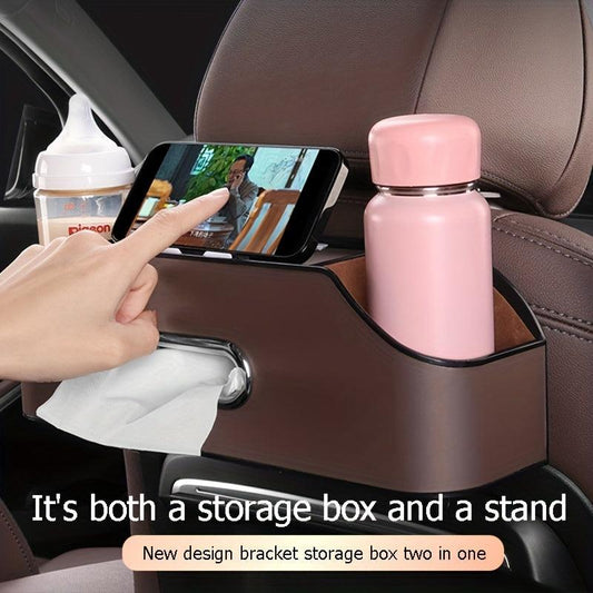 Car Seat Back Storage Box Hanging Bag Car Tissue Box Water Cup Holder