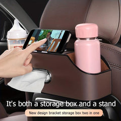 Car Seat Back Storage Box Hanging Bag Car Tissue Box Water Cup Holder