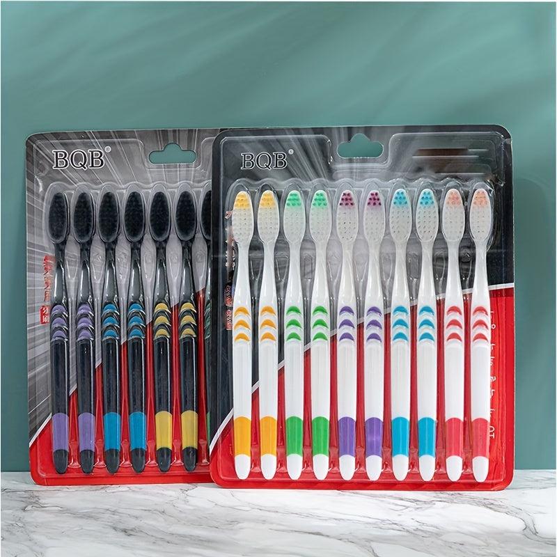 10pcs Charcoal Nano Toothbrushes Ultra Soft Dental Personal Teeth Brush