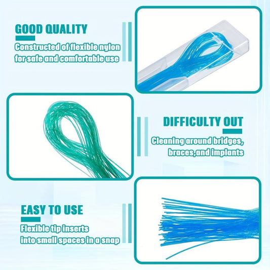 50pcs Dental Floss Threaders for Braces Bridges Implants