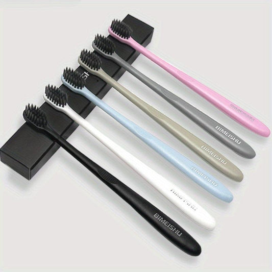 6pcs Bamboo Charcoal Soft Bristle Toothbrush Adult Set