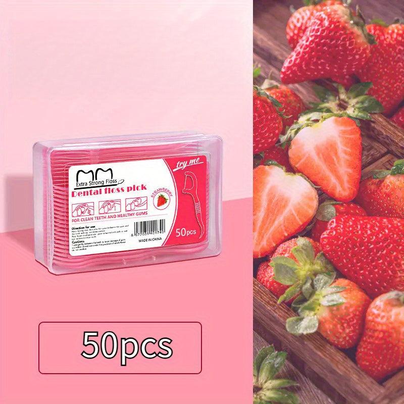 50pcs Ultra Fine Floss Stick Mint Flavor High Pull Boxed