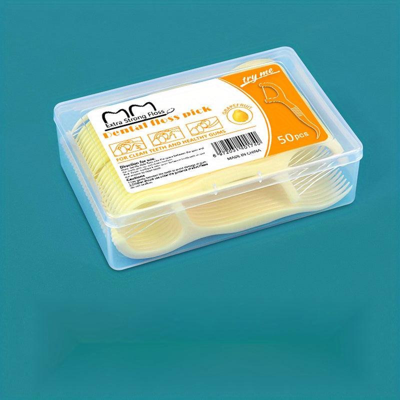 50pcs Ultra Fine Floss Stick Mint Flavor High Pull Boxed