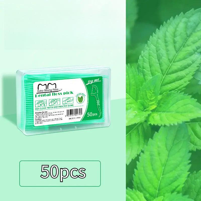 50pcs Ultra Fine Floss Stick Mint Flavor High Pull Boxed