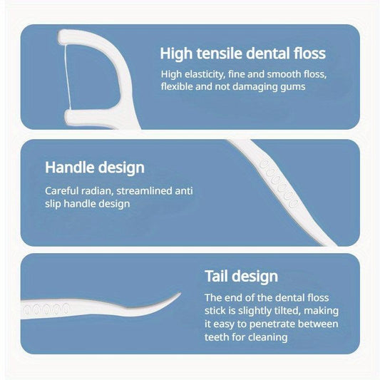 50 Disposable Dental Floss Picks Portable Toothpicks for Hotels and Restaurants