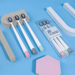 3pcs Wide Head Bamboo Charcoal Toothbrush Soft Bristles