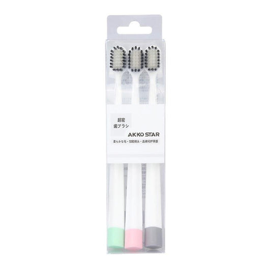 3pcs Wide Head Bamboo Charcoal Toothbrush Soft Bristles