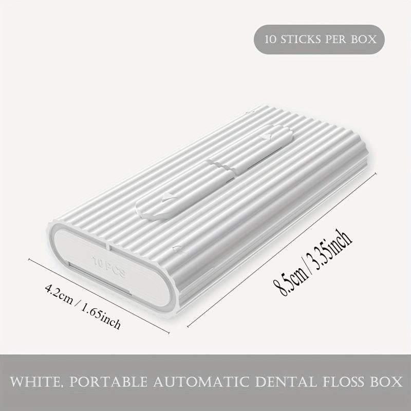 Portable Toothpick Flossing Stick Box with 10 Disposable Dental Floss Picks