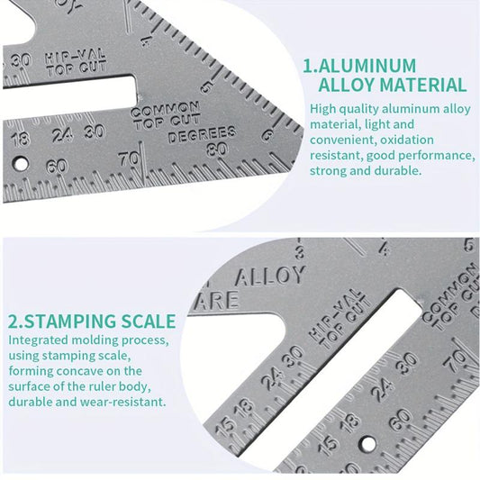 Cast Aluminum Triangle Ruler Angle Ruler Aluminum Alloy Base Ruler