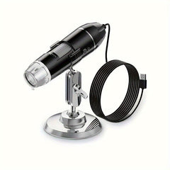 HD Digital Microscope 1600X with Universal Stand, LED Fill Light