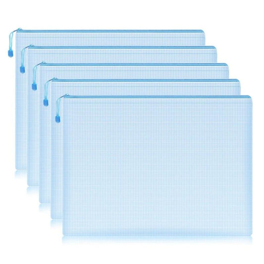 Thickened A4 File Bag Zipper PVC Transparent Mesh Large Capacity
