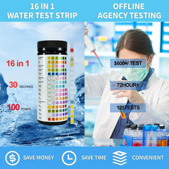 Water Testing Kit 125 Pieces 16 in 1 Well Drinking Water Test TESPERT Strips